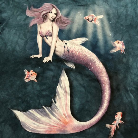 The Mountain Mermaid Fish Water Woman Merfolk Merpeople Fantasy T-Shirt S-3X - Picture 2 of 5